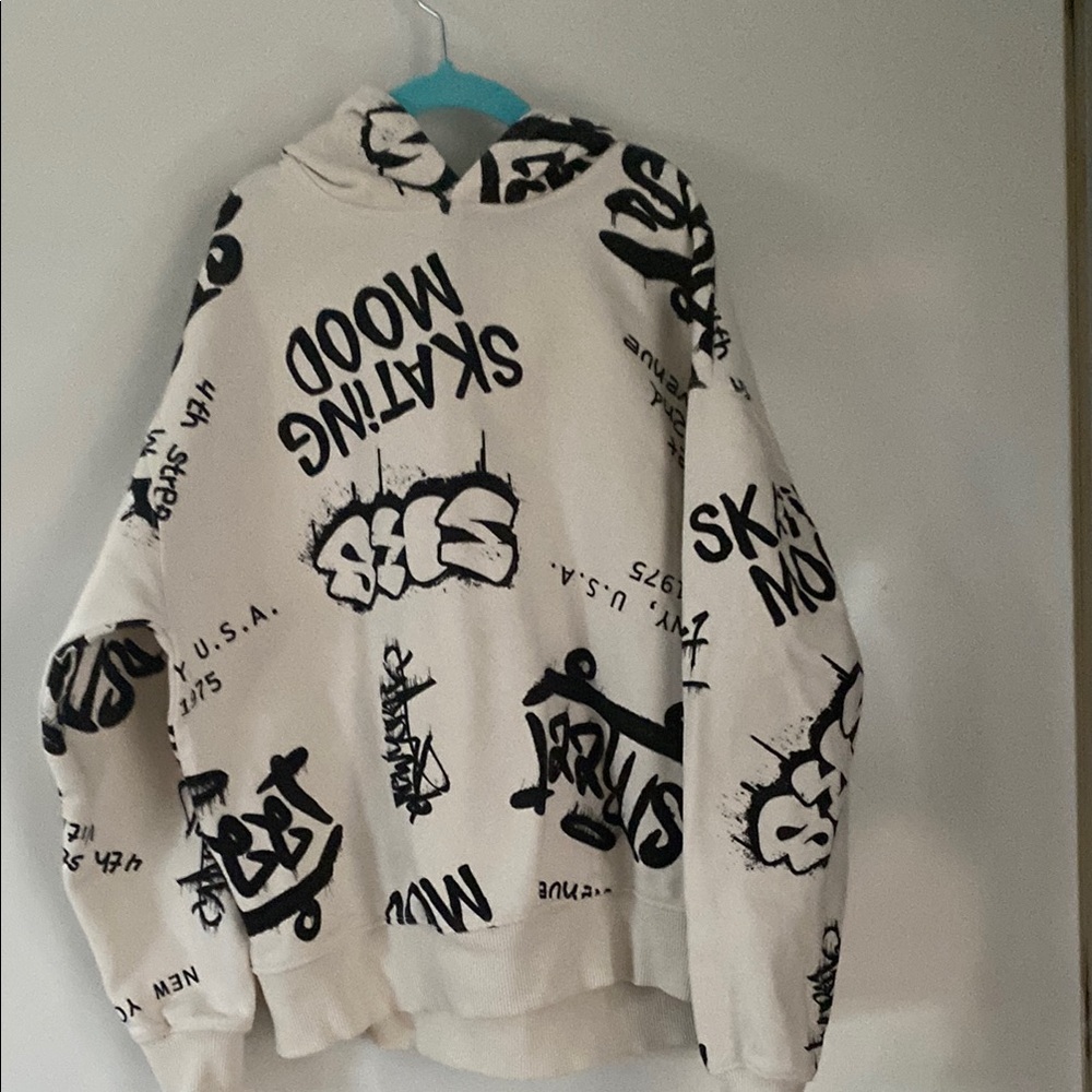 Graphic Hoodie with Black Print